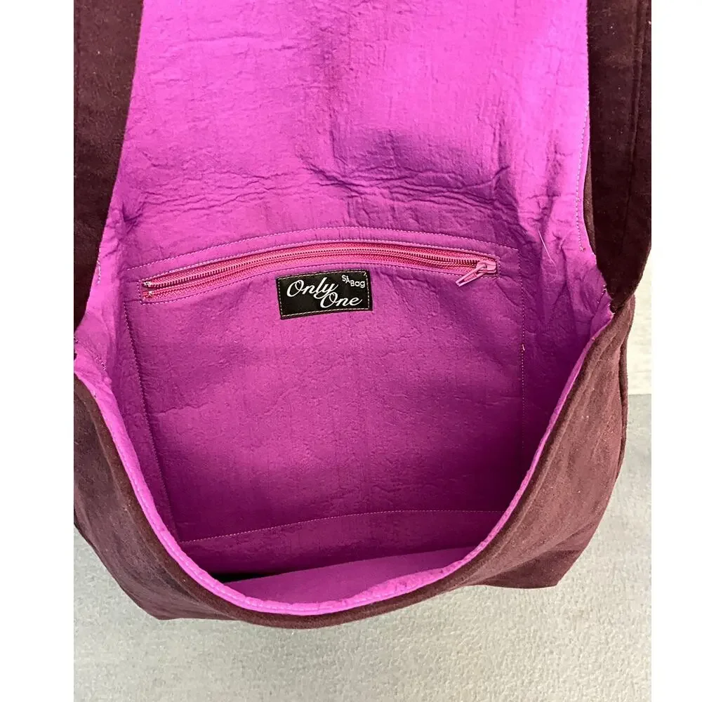 Only One SA Handbag Purple Multicolor Crossbody Satchel Boho Purse Bag